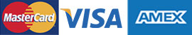 Master Card, Visa and Amex Card Logos
